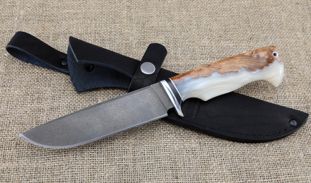 Нож Барракуда-3 сталь Х12МФ рукоять карельская береза акрил белый (NEW)