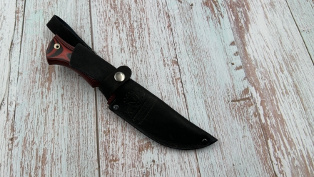 Нож "Нептун" сталь Sandvik 12c27 рукоять микарта красная 