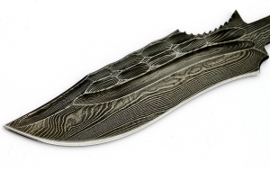 Клинок Таймень, сталь дамаск, камень-долы