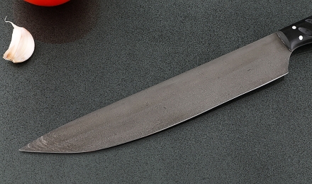 Кухонный нож Шеф №1 сталь Х12МФ, рукоять черный акрил Кухонный нож Шеф №1 сталь Х12МФ, рукоять черный акрил