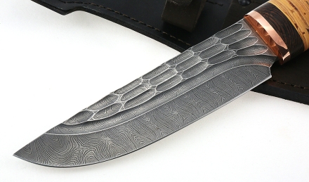 Нож Аллигатор сталь дамаск-камень береста Нож Аллигатор сталь дамаск-камень береста