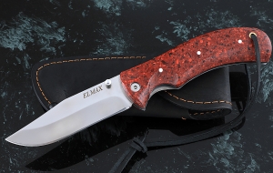 Складной нож Дельфин, сталь Elmax, рукоять накладки акрил красный Складной нож Дельфин, сталь Elmax, рукоять накладки акрил красный