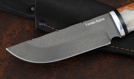 Нож Универсал сталь Х12МФ, рукоять карельская береза акрил белый Нож Универсал сталь Х12МФ, рукоять карельская береза акрил белый