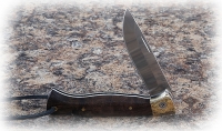 Нож Лиса, складной, сталь Elmax, рукоять накладки карельская береза стабилизированная коричневая - Нож Лиса, складной, сталь Elmax, рукоять накладки карельская береза стабилизированная коричневая