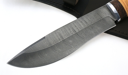 Нож Сибиряк сталь дамаск рукоять береста Нож Сибиряк сталь дамаск рукоять береста