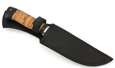 Нож Сибиряк сталь дамаск рукоять береста Нож Сибиряк сталь дамаск рукоять береста