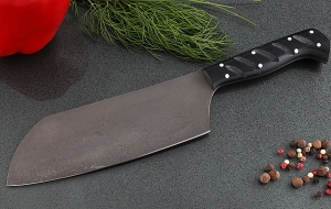 Кухонный нож Шеф №2 сталь Х12МФ, рукоять черный акрил Кухонный нож Шеф №2 сталь Х12МФ, рукоять черный акрил