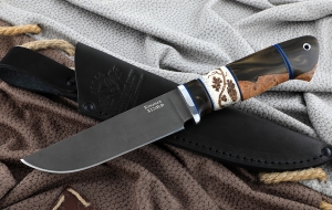 Нож Крот-2 сталь Х12МФ, рукоять рог лося карельская береза акрил Нож Крот-2 сталь Х12МФ, рукоять рог лося карельская береза акрил