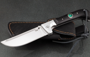 Нож складной Пчак сталь Х12МФ накладки черный граб с мусульманским значком Нож складной Пчак сталь Х12МФ накладки черный граб с мусульманским значком