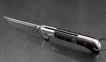 Нож складной Пчак сталь Х12МФ накладки черный граб с мусульманским значком Нож складной Пчак сталь Х12МФ накладки черный граб с мусульманским значком