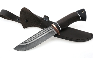 Нож Алтай сталь дамаск-камень рукоять венге-черный граб