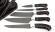 Набор ножей на подставке из акрила коричневого, сталь Х12МФ