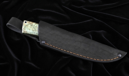 Нож №40 Х12МФ цельнометаллический рукоять карельская береза зеленая Нож №40 Х12МФ цельнометаллический рукоять карельская береза зеленая