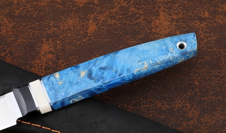 Нож Джур 95Х18 рукоять G10 черная, рог лося, карельская береза синяя Нож Джур 95Х18 рукоять G10 черная, рог лося, карельская береза синяя