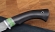 Нож Филейка средняя сталь дамаск рукоять акрил зеленый и черный граб