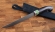Нож Филейка средняя сталь дамаск рукоять акрил зеленый и черный граб