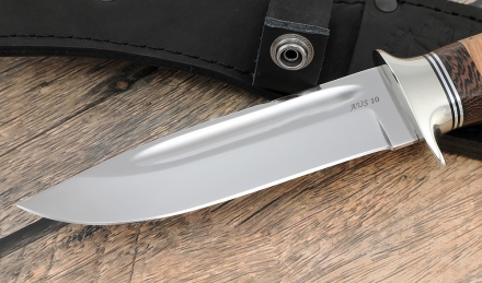 Нож охотничий "Лидер" сталь AUS-10, рукоять береста 