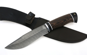 Нож Сибиряк сталь дамаск, рукоять венге-черный граб