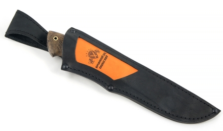 Нож Крот-2 сталь Х12МФ(сатин), рукоять карельская береза стабилизированная коричневая Нож Крот-2 сталь Х12МФ(сатин), рукоять карельская береза стабилизированная коричневая