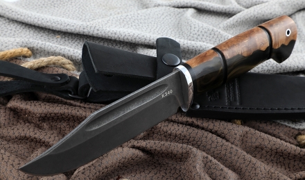 Нож Дельфин сталь К340, рукоять карельская береза акрил Нож Дельфин сталь К340, рукоять карельская береза акрил