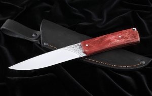 Нож №40 Х12МФ цельнометаллический рукоять карельская береза красная Нож №40 Х12МФ цельнометаллический рукоять карельская береза красная