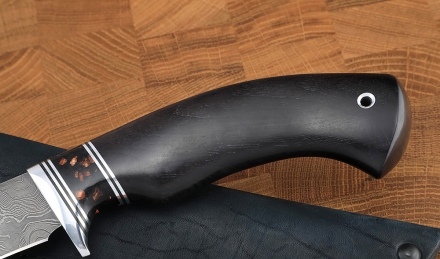 Нож Филейка средняя сталь дамаск рукоять акрил коричневый и черный граб Нож Филейка средняя сталь дамаск рукоять акрил коричневый и черный граб