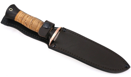 Нож Лидер-2 сталь дамаск камень рукоять береста Нож Лидер-2 сталь дамаск камень рукоять береста