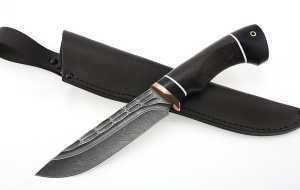 Нож Барракуда сталь дамаск-камень рукоять венге-черный граб