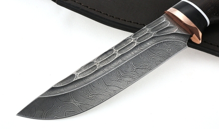 Нож Барракуда сталь дамаск-камень рукоять венге-черный граб
