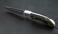 Нож Беркут, складной, сталь Х12МФ, рукоять накладки микарта зеленая с дюралью - Нож Беркут, складной, сталь Х12МФ, рукоять накладки микарта зеленая с дюралью