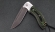 Нож Беркут, складной, сталь Х12МФ, рукоять накладки микарта зеленая с дюралью