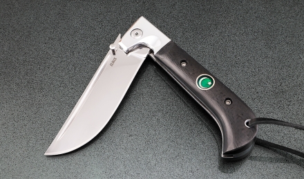 Нож складной Пчак сталь Elmax накладки карбон с мусульманским значком