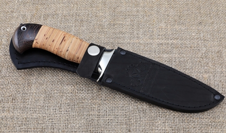 Нож Лидер сталь Х12МФ с долом рукоять береста (NEW)