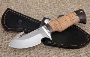 Нож Шкуросъемный-4 сталь 95Х18 рукоять береста