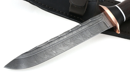 Нож Лидер-2 сталь дамаск камень рукоять венге черный граб Нож Лидер-2 сталь дамаск камень рукоять венге черный граб