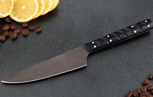 Кухонный нож Шеф №6 сталь Х12МФ, рукоять акрил черный Кухонный нож Шеф №6 сталь Х12МФ, рукоять акрил черный