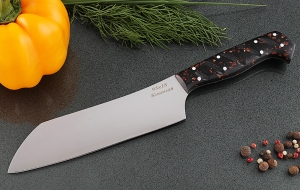 Кухонный нож Шеф №3 сталь 95Х18, рукоять коричневый акрил Кухонный нож Шеф №3 сталь 95Х18, рукоять коричневый акрил