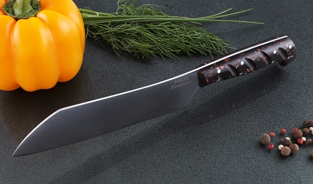 Кухонный нож Шеф №3 сталь 95Х18, рукоять коричневый акрил Кухонный нож Шеф №3 сталь 95Х18, рукоять коричневый акрил