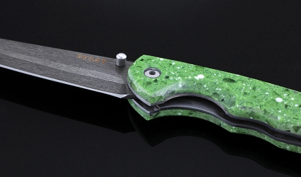 Складной нож Като, сталь булат, рукоять накладки акрил зеленый Складной нож Като, сталь булат, рукоять накладки акрил зеленый