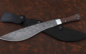 Нож Мачете №2 сталь дамаск полный камень, рукоять венге Нож Мачете №2 сталь дамаск полный камень, рукоять венге