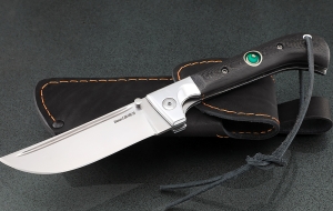 Нож складной Пчак сталь S390 накладки карбон с мусульманским значком Нож складной Пчак сталь S390 накладки карбон с мусульманским значком