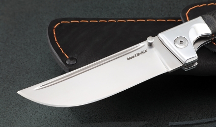 Нож складной Пчак сталь S390 накладки карбон с мусульманским значком