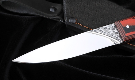 Нож №41 Х12МФ цельнометаллический рукоять G10 чернокрасная Нож №41 Х12МФ цельнометаллический рукоять G10 чернокрасная