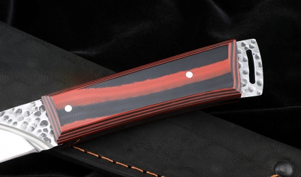 Нож №41 Х12МФ цельнометаллический рукоять G10 чернокрасная Нож №41 Х12МФ цельнометаллический рукоять G10 чернокрасная