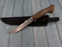 Нож Рыболов-5 х12мф, рукоять акрил коричневый кавказский орех (распродажа)  