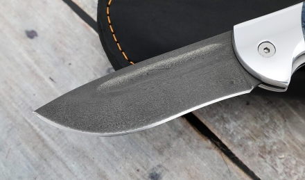 Складной нож "Ястреб" сталь х12мф, накладки акрил синий