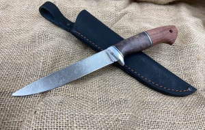 Нож "Штык" сталь D2, рукоять стабилизированная карельская береза фиолетовая и бубинга (распродажа)