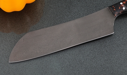 Кухонный нож Шеф №3 сталь Х12МФ, рукоять коричневый акрил Кухонный нож Шеф №3 сталь Х12МФ, рукоять коричневый акрил