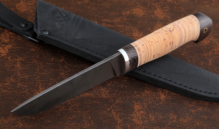 Нож из дамасской стали Ясень, рукоять береста Нож из дамасской стали Ясень, рукоять береста