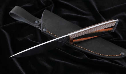 Нож №41 Х12МФ цельнометаллический рукоять G10 чернооранжевая Нож №41 Х12МФ цельнометаллический рукоять G10 чернооранжевая